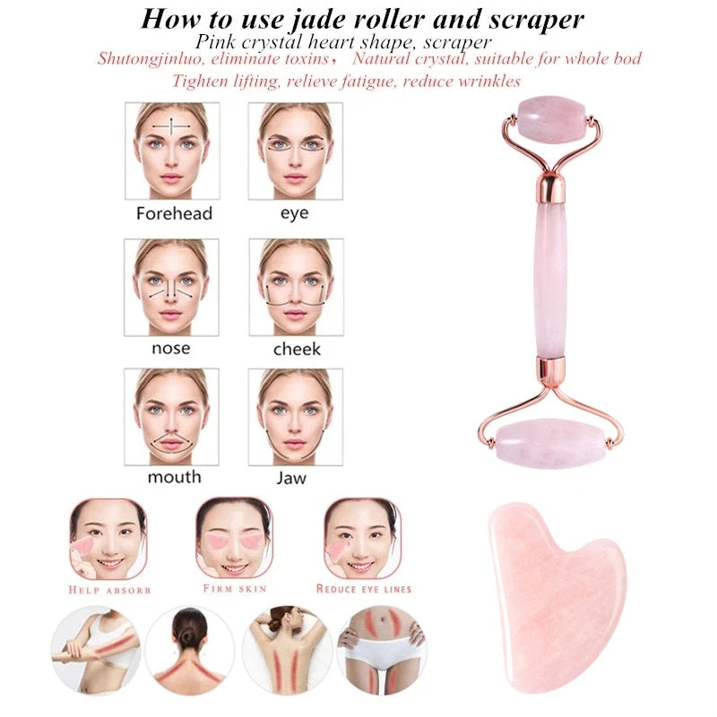 Natural Stone Jade Roller Facial Massager