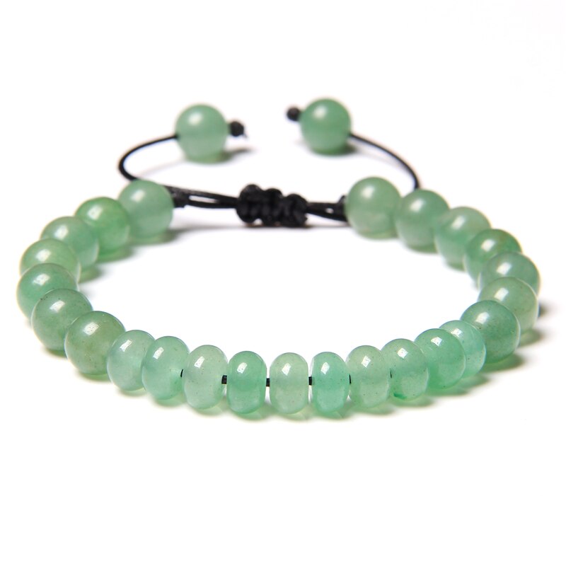 Green Natural Stone Beads Braided Bracelet Malachite