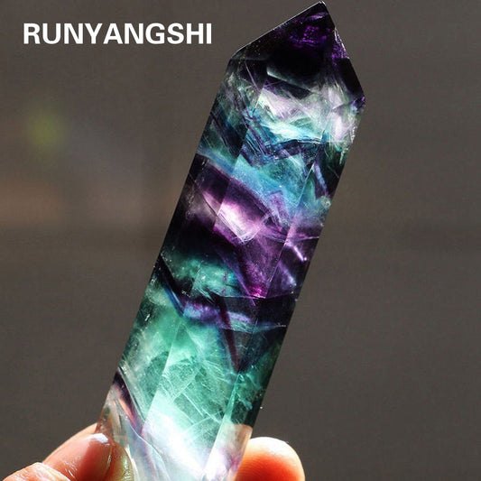 Natural Fluorite Crystal Colorful Striped Fluorite