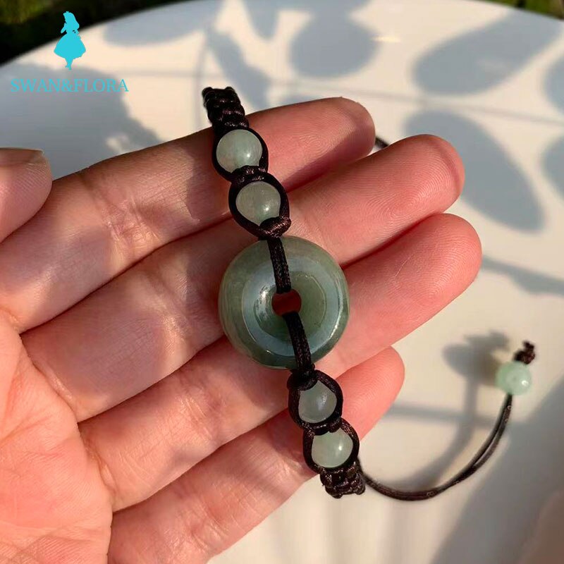 Natural Myanmar Jade Bracelet Jewelry Unisex Green