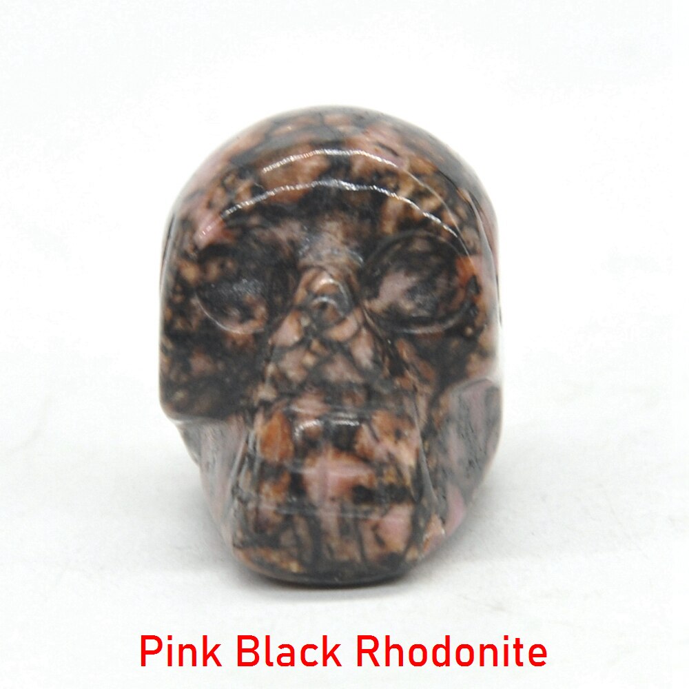 Skull Statue Natural Stone Carved Decoration Healing