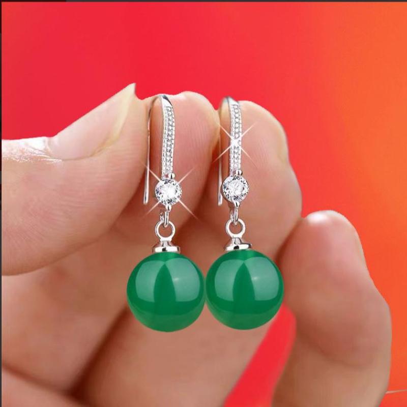 Jade Drop Earrings for Women Gift Charm Natural