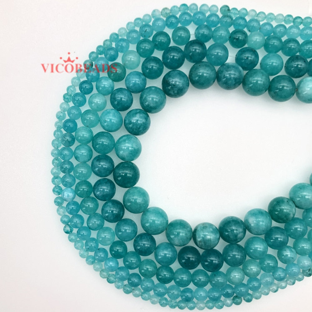 Natural Stone Beads Green Blue Amazonite