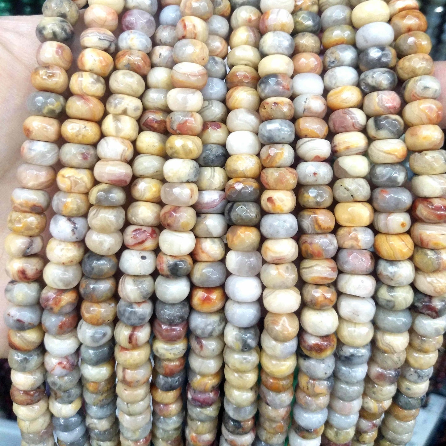 Natural Stone Faceted Rondelle Beads Jades Spacer