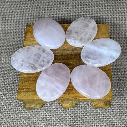 6PCS Spa Rose quartz Stone Beauty Stones Massage