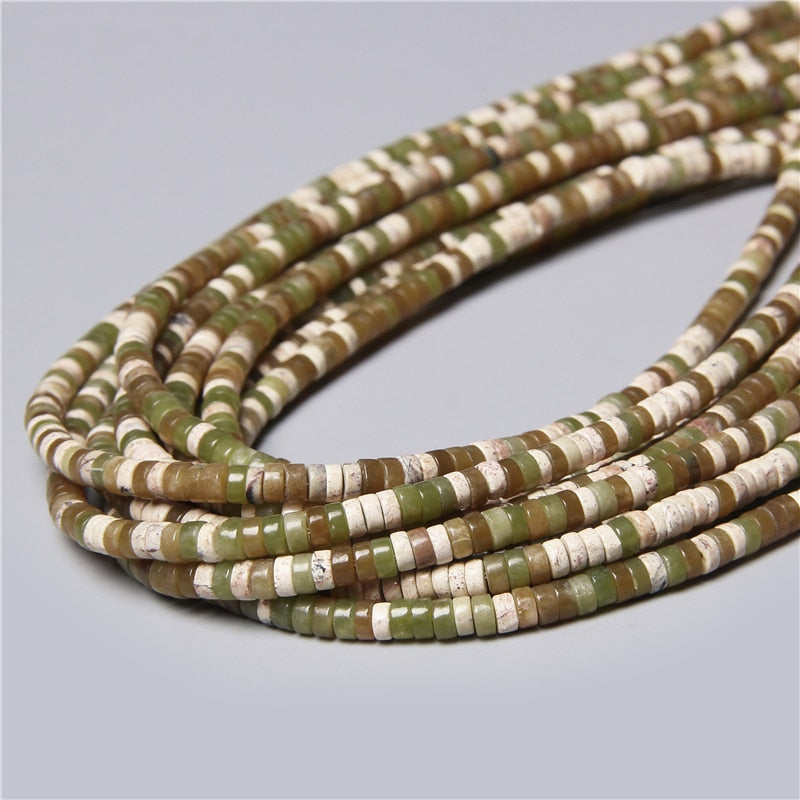 Natural Flat Disc Round Stone Crystal Jades Spacer Beads