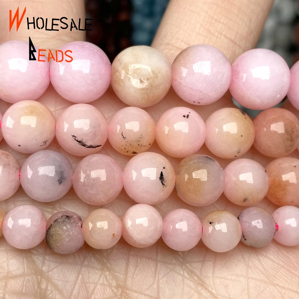 Natural Stone Aquamarines Chalcedony Jades Pink