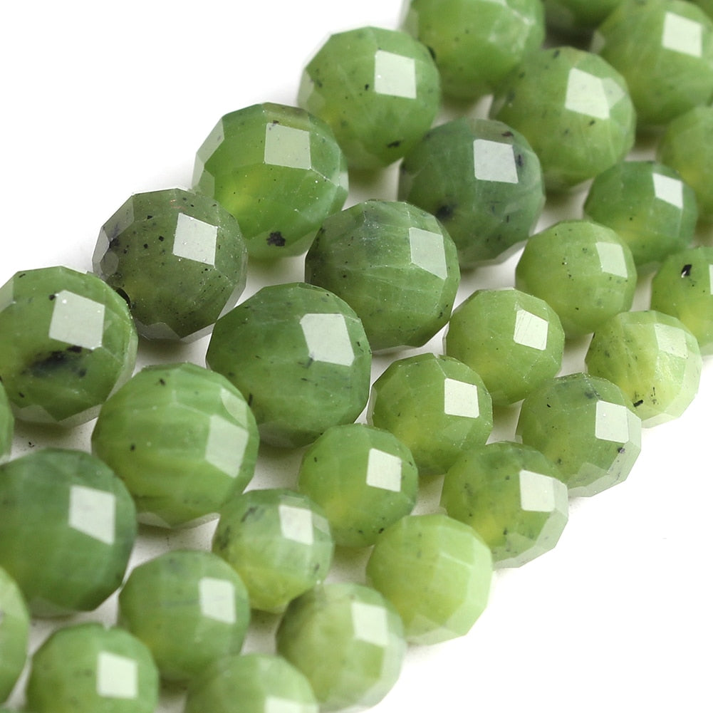 Natural Faceted Gem Canadian Jades Beads Round