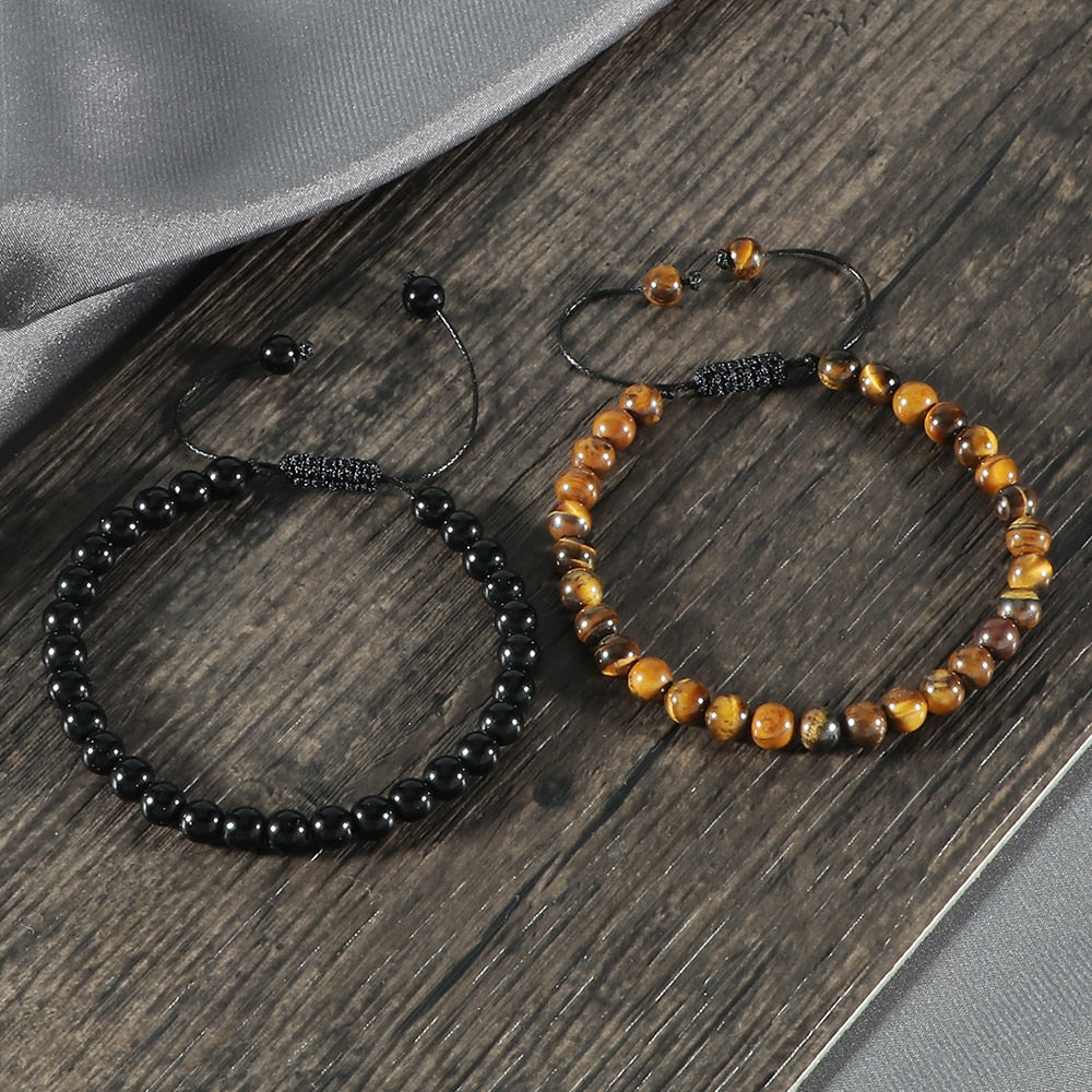 Natural Stone Men Bracelets Charm Tiger Eye