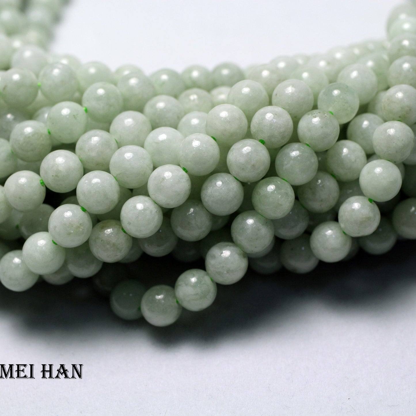 Burma Jade smooth round stones beads