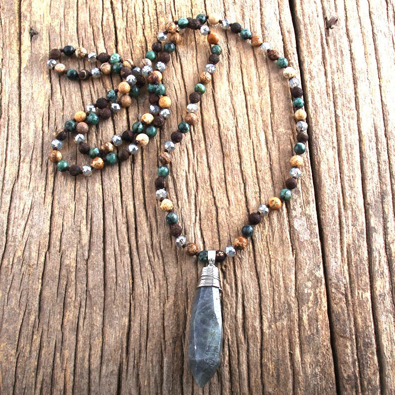 Boho Jewelry Natural Stones Crystal Semi Precious Drop