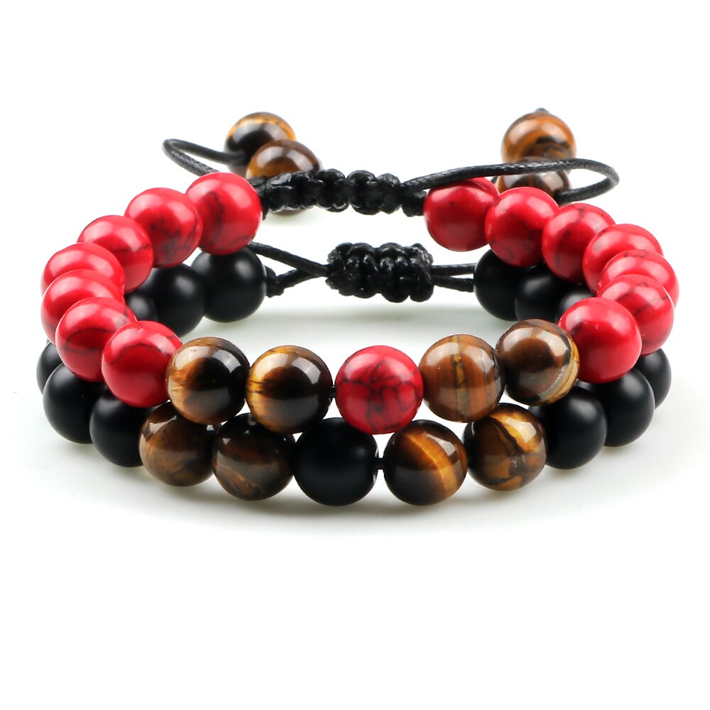 Adjustable Braided Natural Stone Beads Bracelets