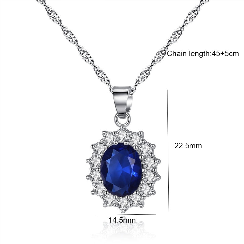JADE ANGEL Ring Set Luxury Sapphire Silver