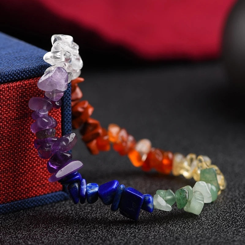 Irregular Natural Crystals 7 Chakras Stone Bracelet