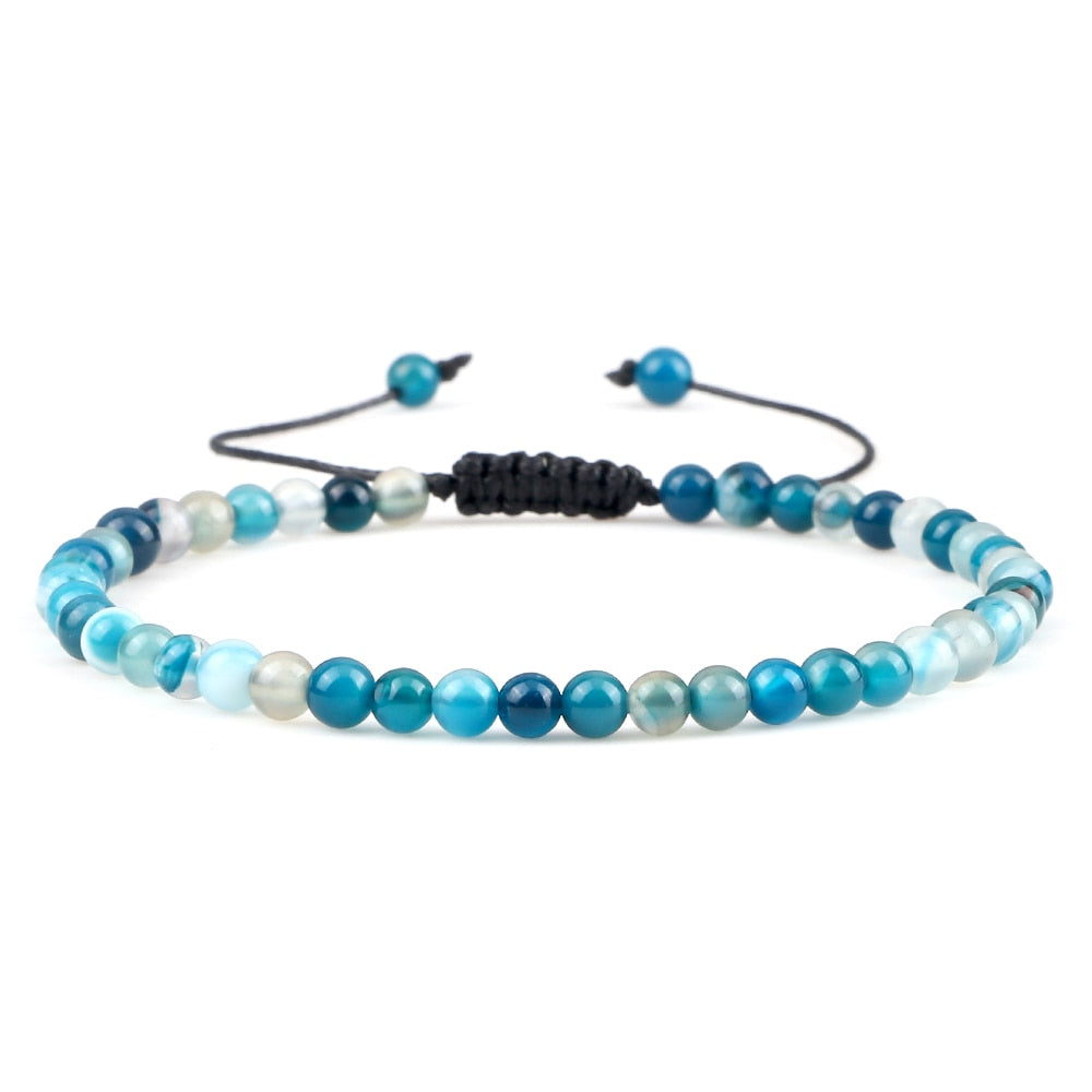 Mini Beads Bracelets for Women Men Round Agates