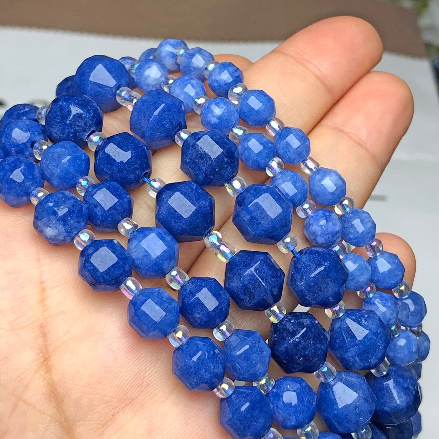 Natural Stone Faceted Blue Kyanite Jades Gem