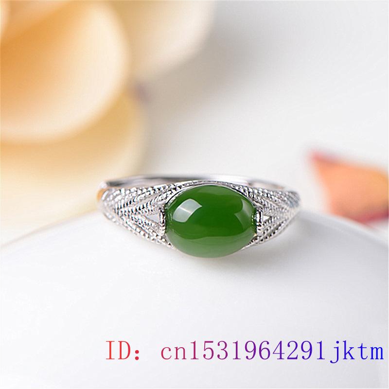 Green Jade Ring Gifts Fashion Amulet Men Crystal Natural
