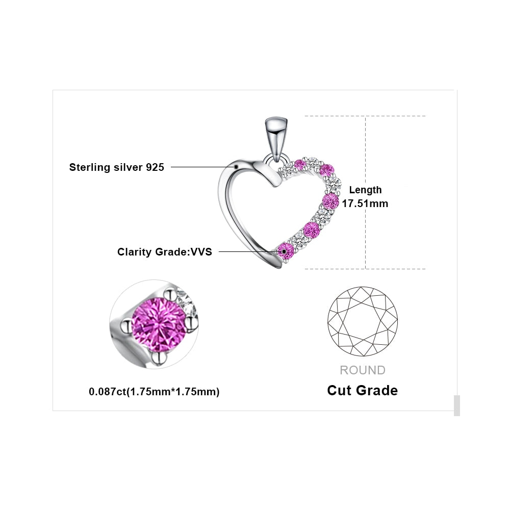 Heart Love You Created Pink Sapphire Necklace