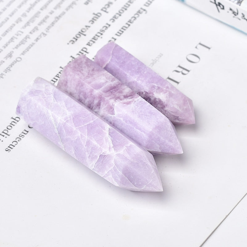 Natural Crystal Quartz Lilac Stone Energy Pillar