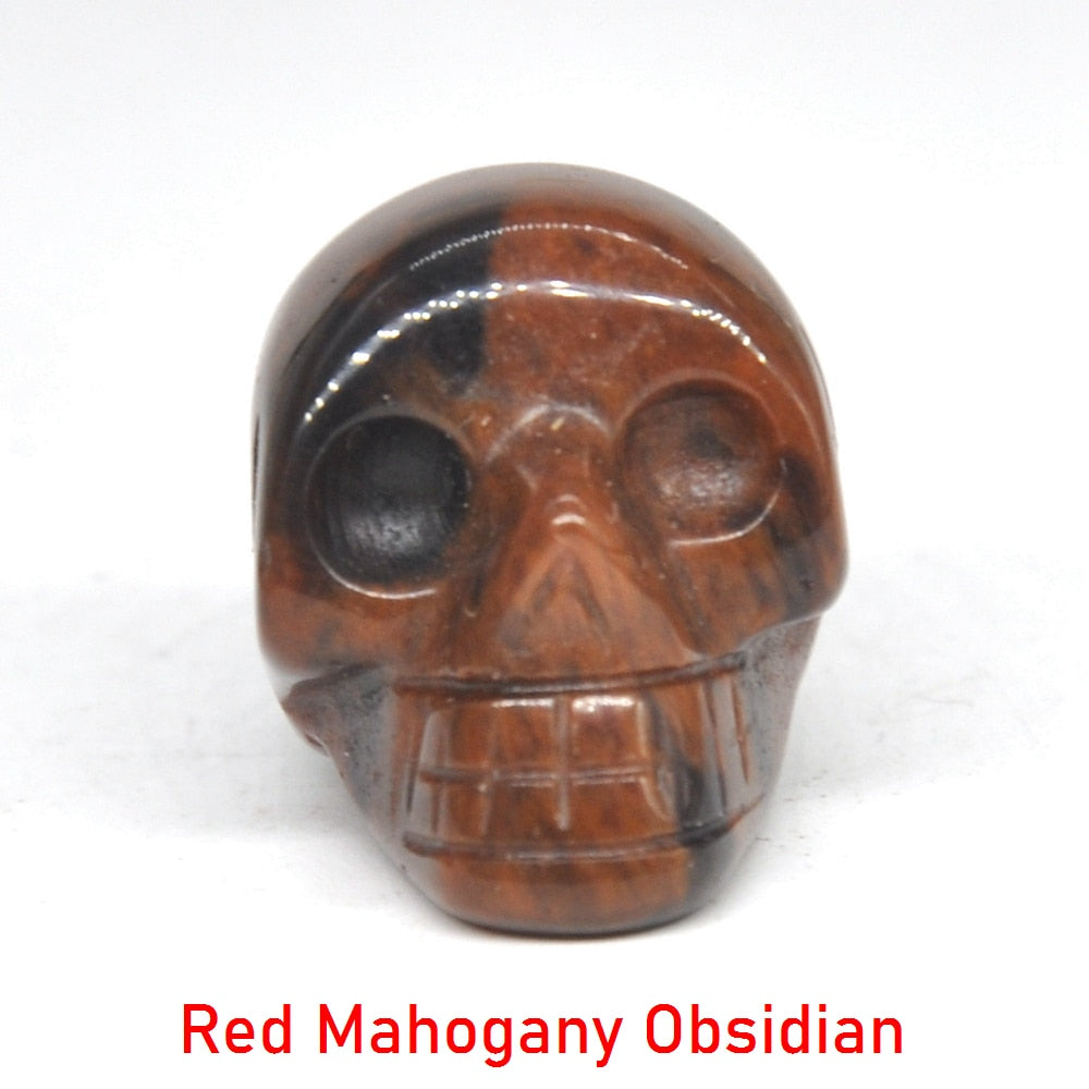 Skull Statue Natural Stone Carved Decoration Healing