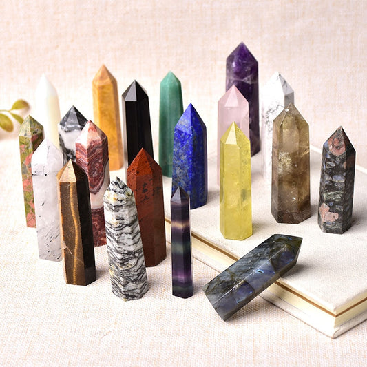 36 Color Natural Stones Crystal Point Wand Amethyst