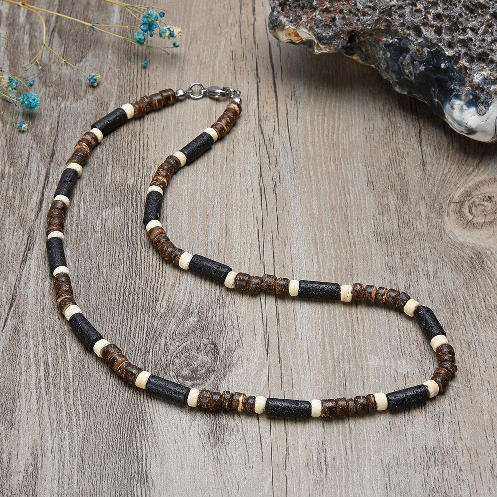 Fashion retro country beaded necklaces men's