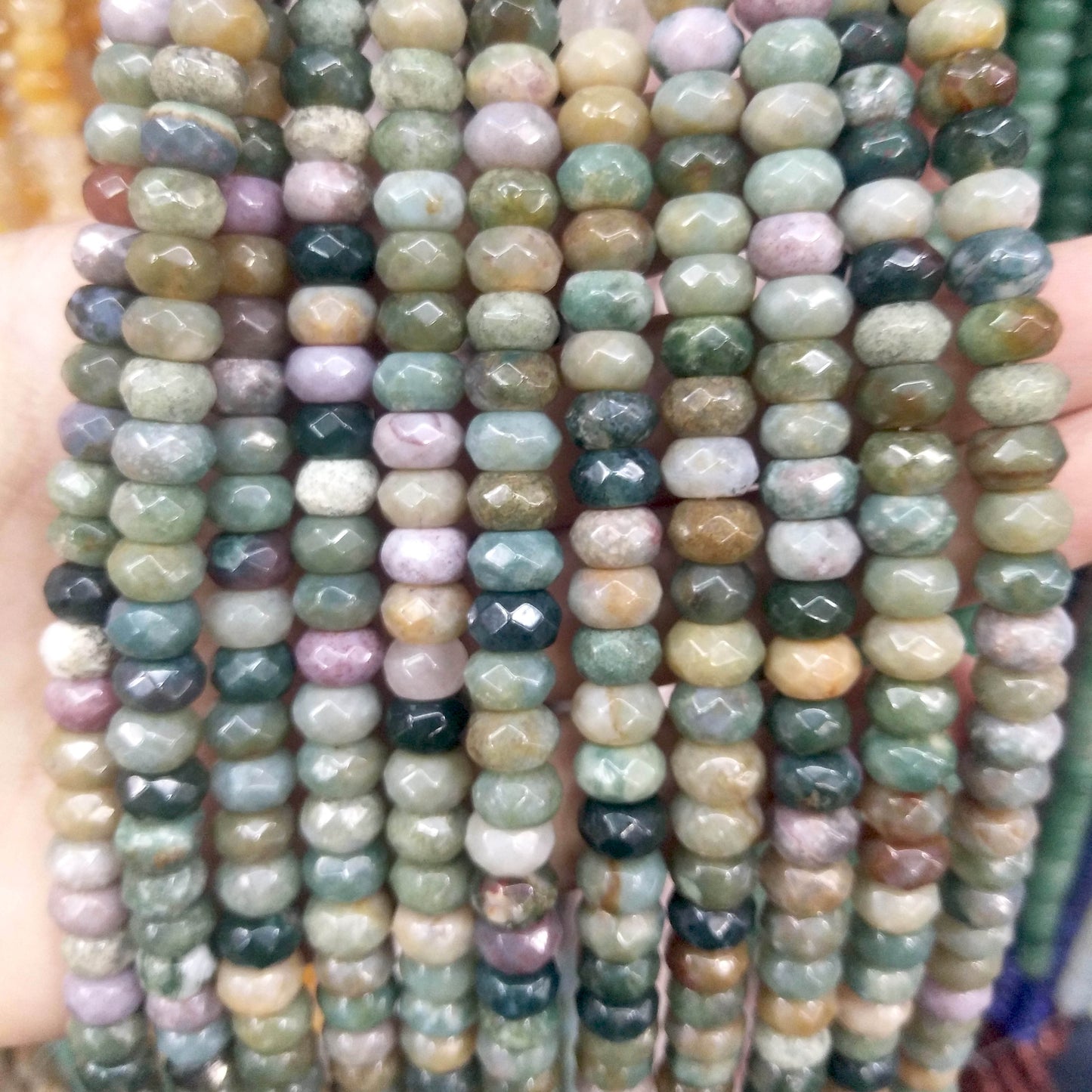 Natural Stone Faceted Rondelle Beads Jades Spacer