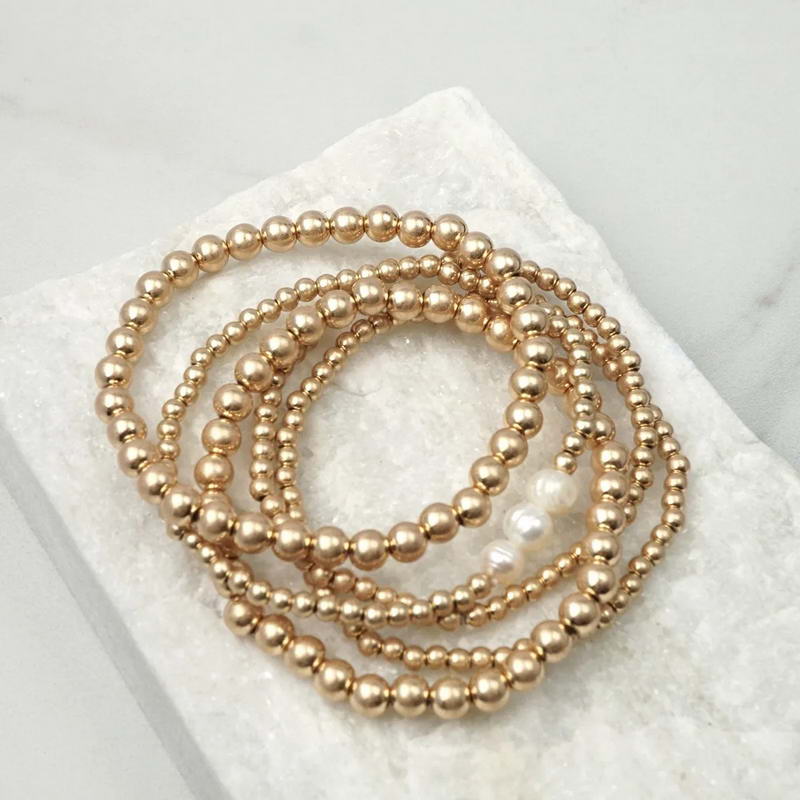 Natural Imitation Pearl String Bracelet Bangles Yoga