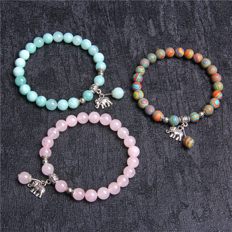 Boho Charm Bracelets Women Natural Rose