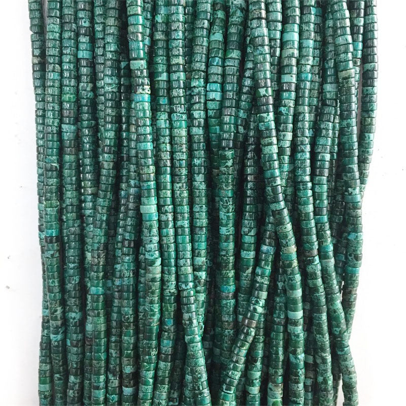 Green Imperial Jasper Turquoise Disc Round Heishi Beads