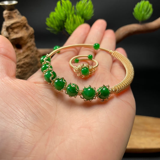 Jade Bracelets for Women Beads Men Ring Gemstone