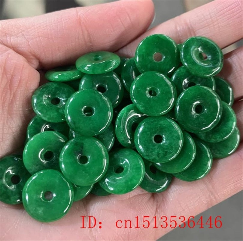 Green Jade Beads Safety Buckle Doughnut
