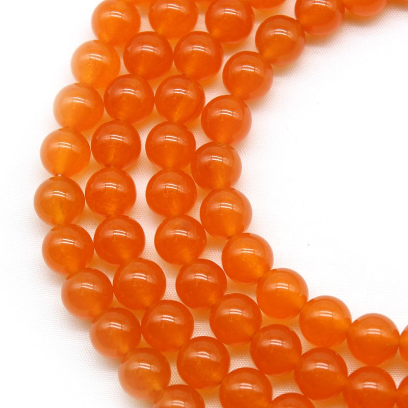 Natural Stone AAA Orange Chalcedony Jades Beads Loose