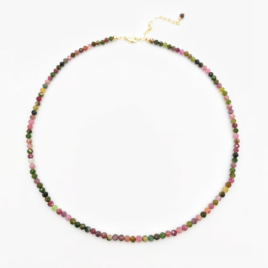 Faceted Tourmaline Necklace Rainbow Multicolor