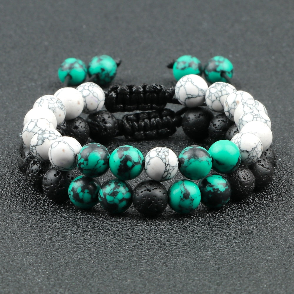 Adjustable Braided Natural Stone Beads Bracelets