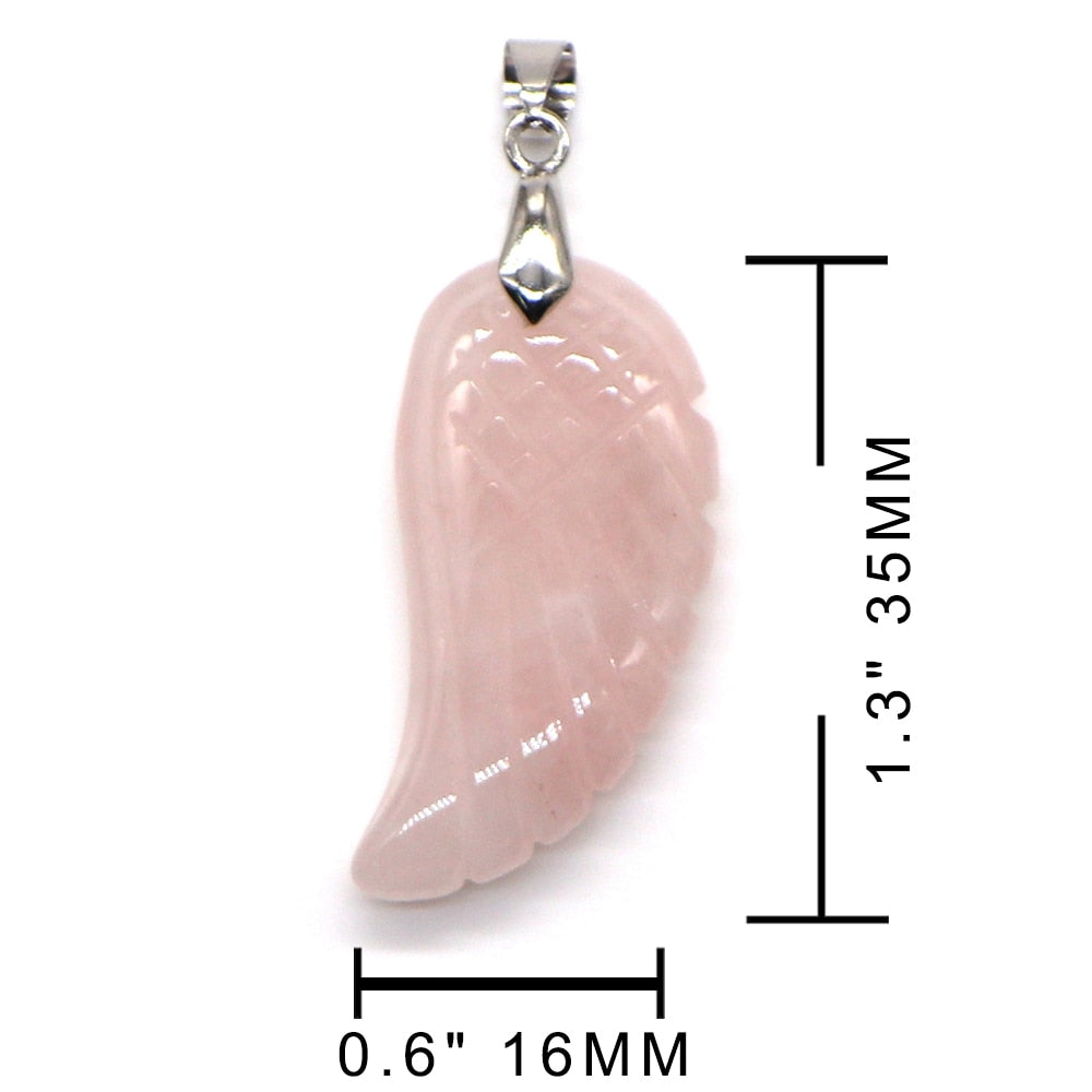 Angel Wing Pendants Natural Crystal Healing Gemstone