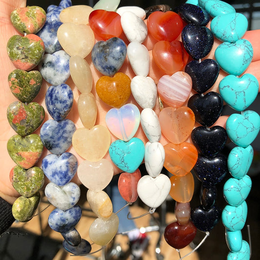 Natural Stone Love Heart Shape Unakite Agates