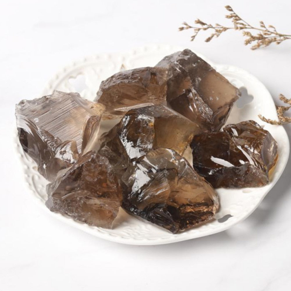 100g Natural Smoky Quartz Raw Stone Mine Tea