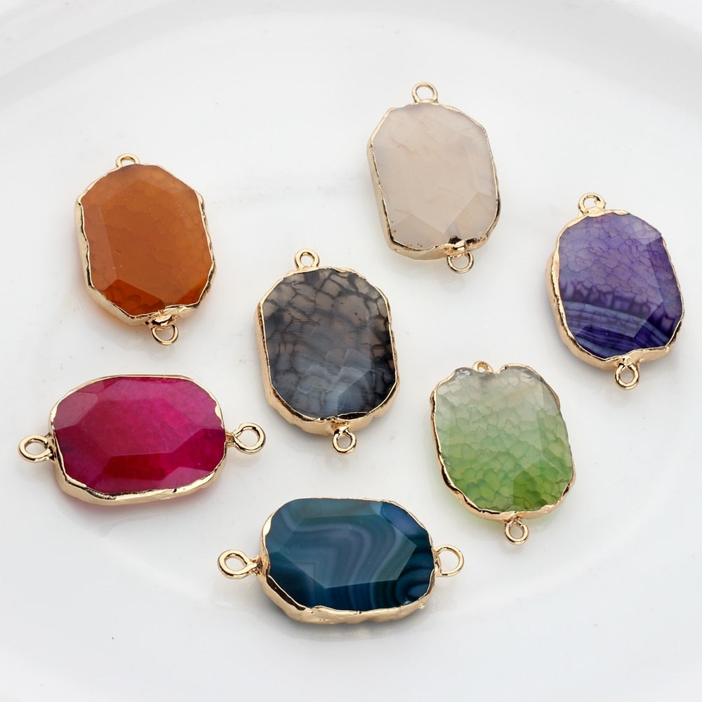 Natural  Stone Charms Pendant Colorful Birthstone