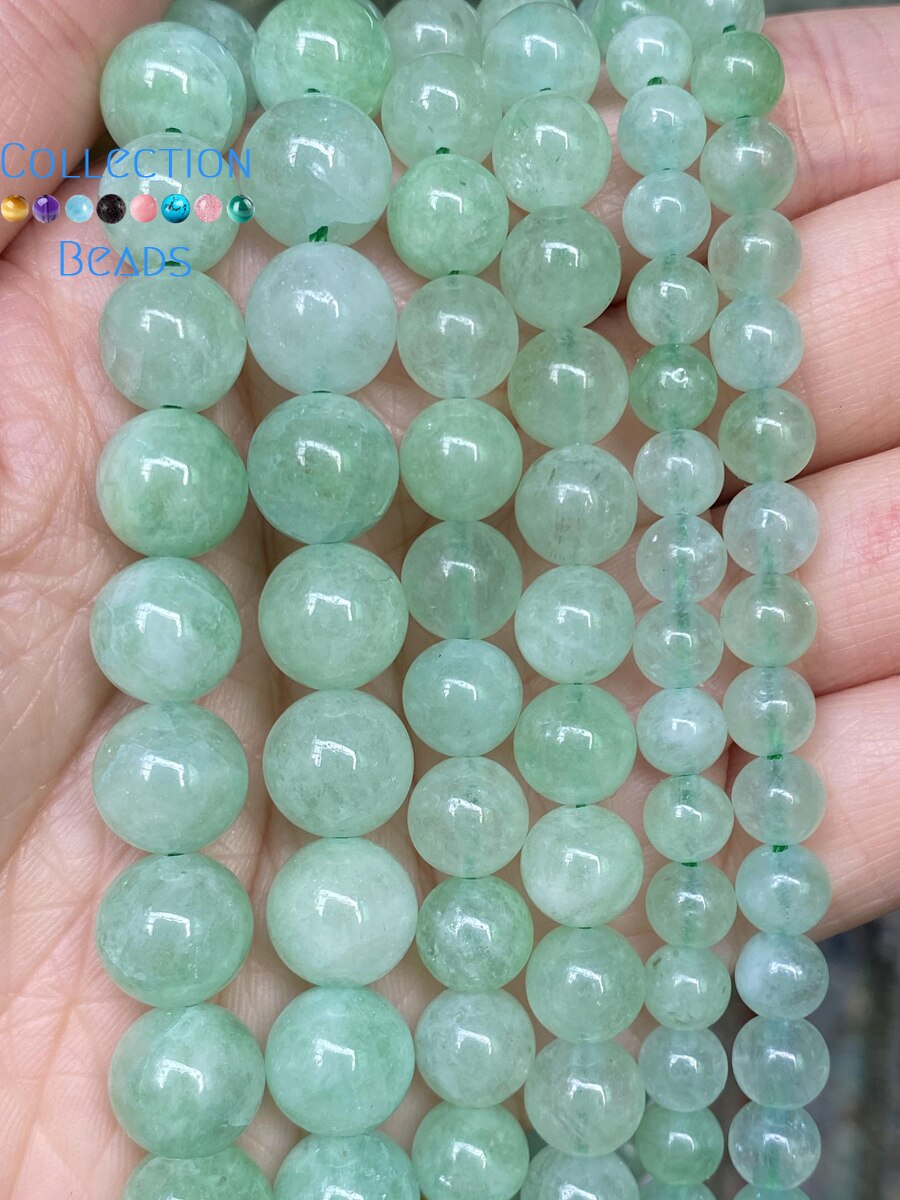 Natural Green Jades Stone Loose Round Beads