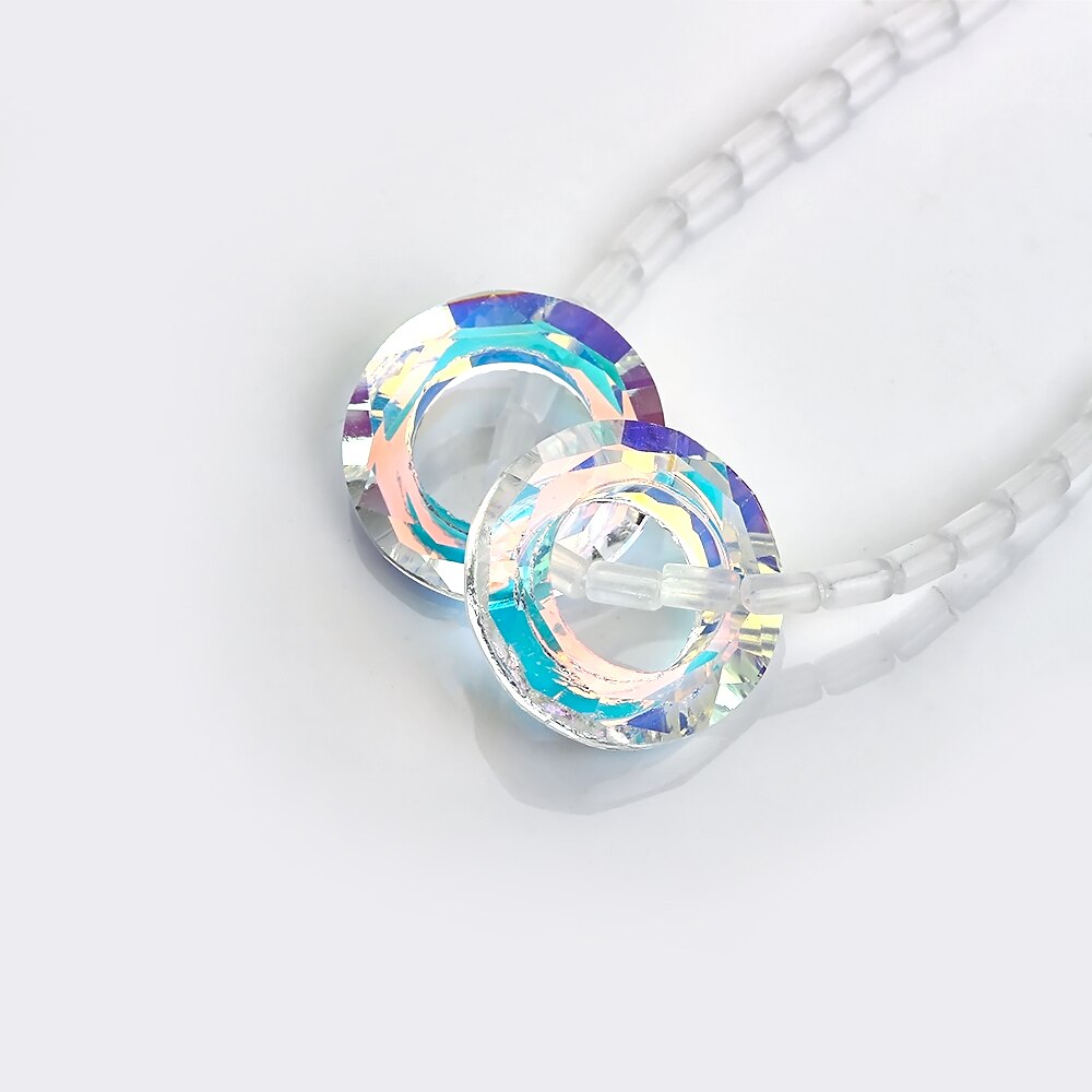 Shiny AB Angel Ring Crystal Bead Glass Round Beads