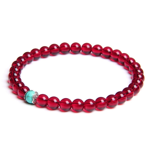 Natural Stone Handmade Bracelet Red Yoga Meditation