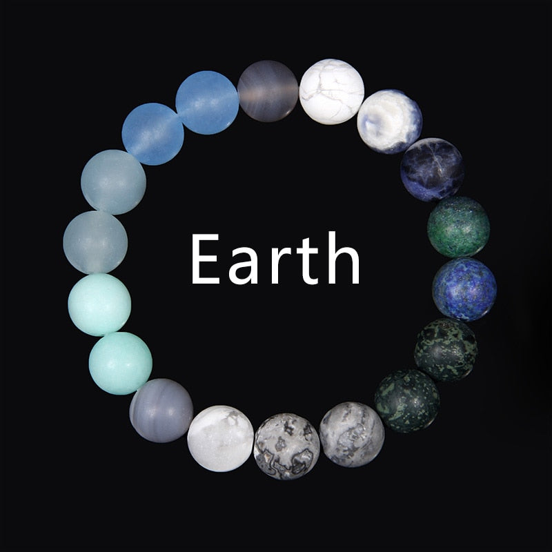 Universe Eight Planets Bracelet Men Natural Stone