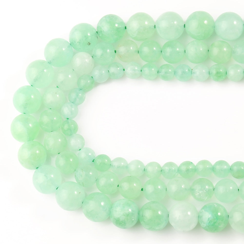 Natural Stone Chrysoprase Jades Round Loose