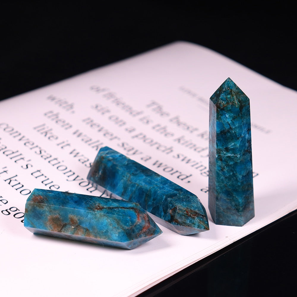 Natural crystal stone apatite Crystal wand Healing Stone