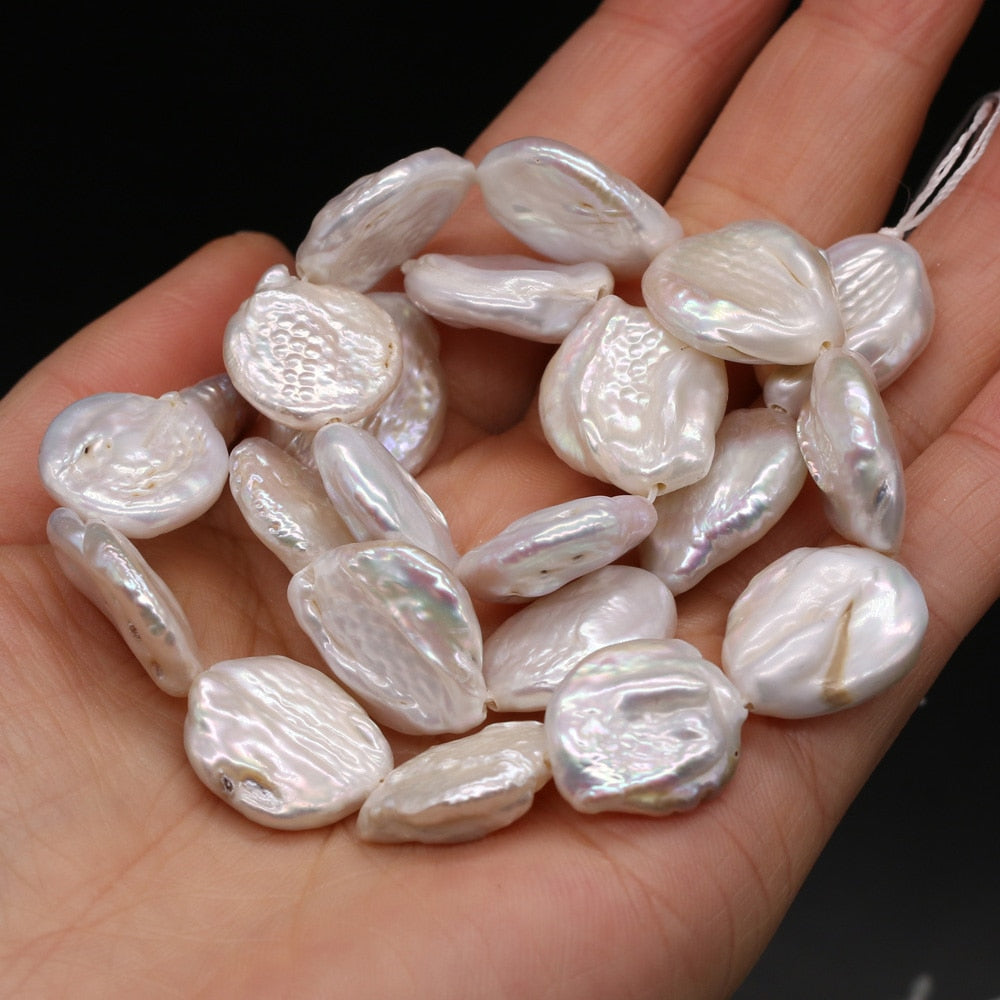 Natural Freshwater Pearl Beaded Baroque Button Beads