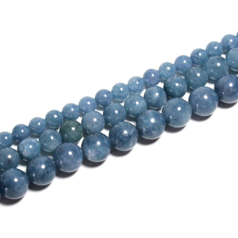 Dark Blue Chalcedony Jades Beads Loose Natural Stone