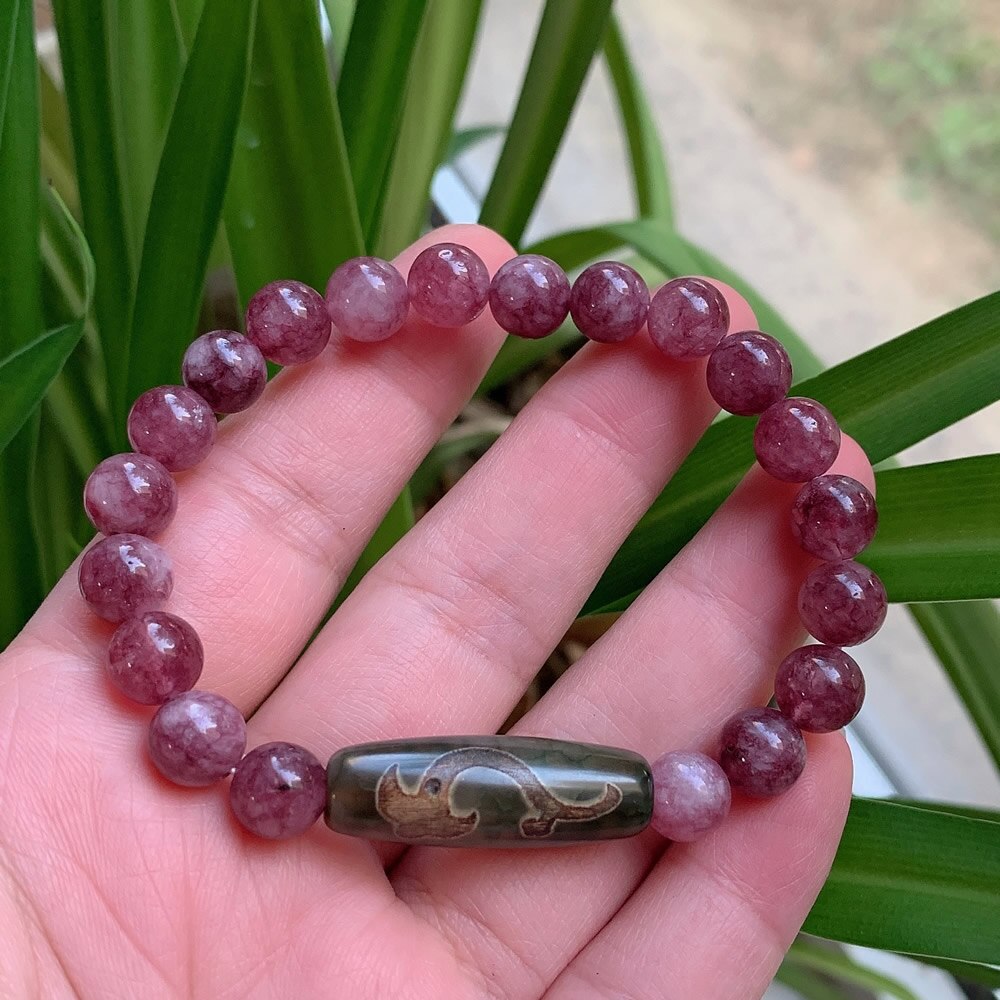 Healing Reiki Stone Natural Tibetan Dzi Agates Bracelet