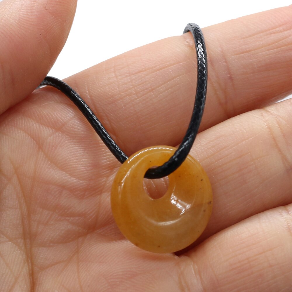 Natural Stone Agates PictureYellow Jade Necklace Pendant