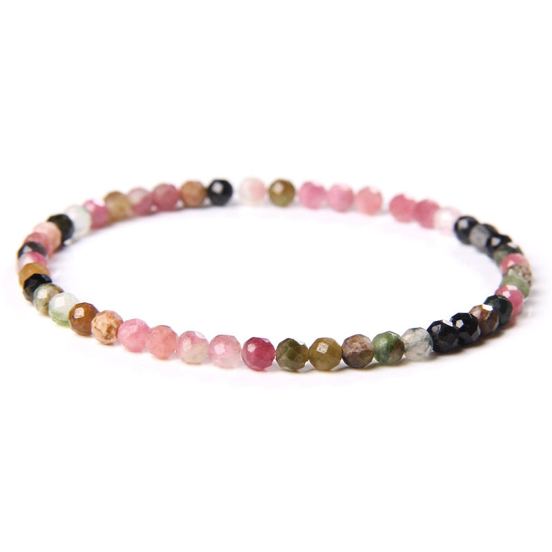 Handmade Gemstones Beads Bracelet Faceted Crystal